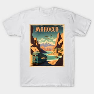 Morocco Desert Vintage Travel Art Poster T-Shirt